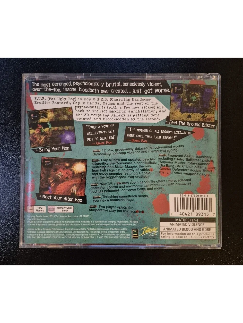 Re-Loaded: The Hardcore Sequel (Sony PlayStation 1, 1996) PS1 Complete, Tested
